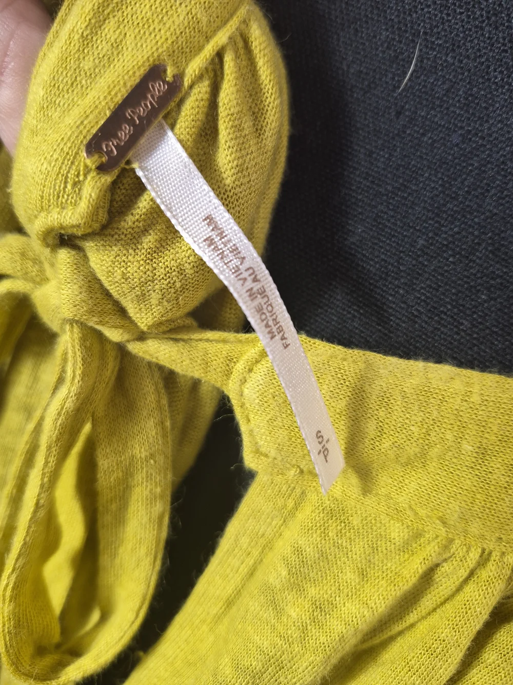 Free People Mustard Yellow Flutter-Sleeve Top